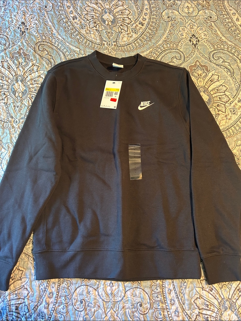 Nike Black Men’s Crewneck Sweatshirt with White Logo